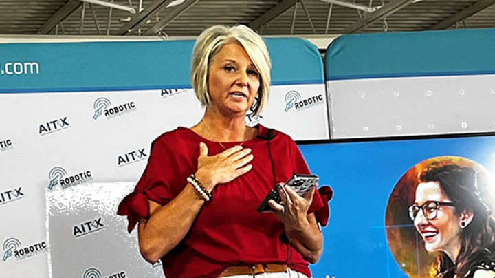 Secret Holt, mother of 2018 school shooting victim Bailey Holt presents the 'Bailey's Gift' campaign at AITX and RAD headquarters July 18, 2022